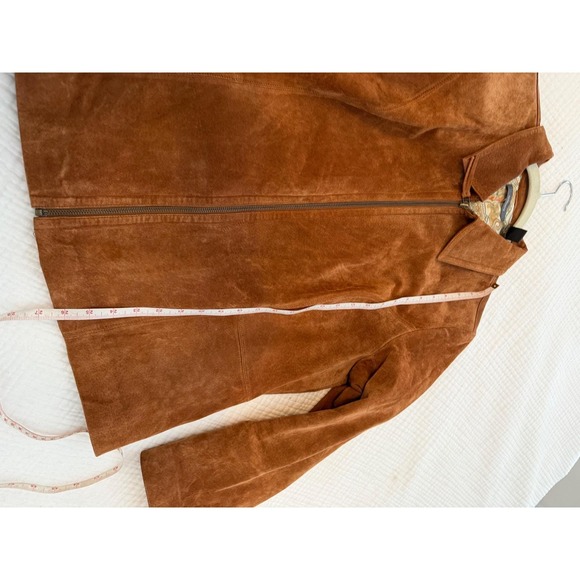 Liz Claiborne‎ rust brown suede jacket early 2000s / Y2K Paisley lining size 16 - Picture 8 of 8